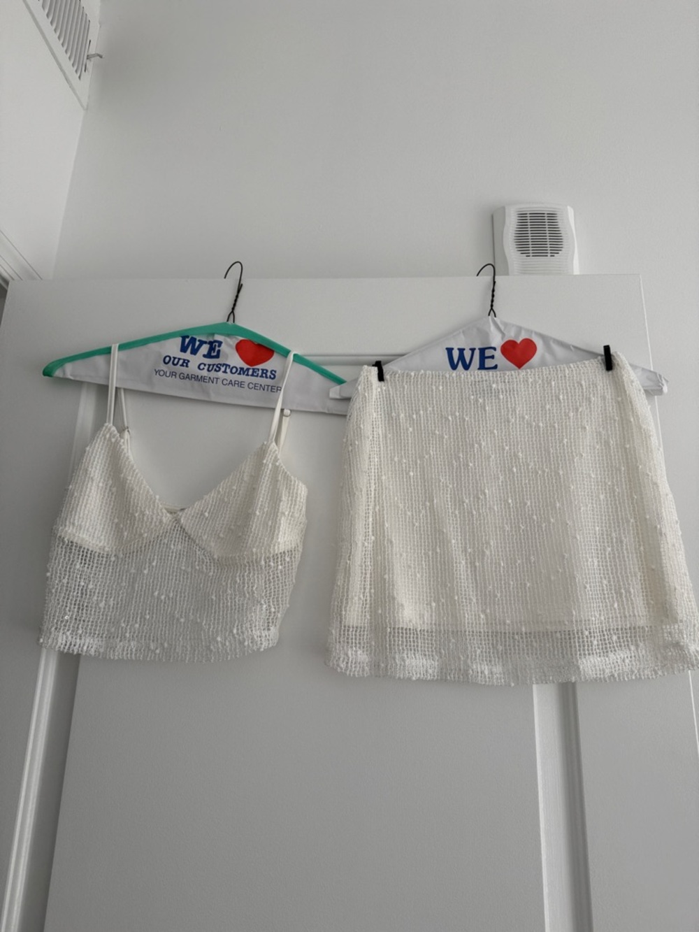 Princess Polly White Sequin Mini Skirt and Cami Set